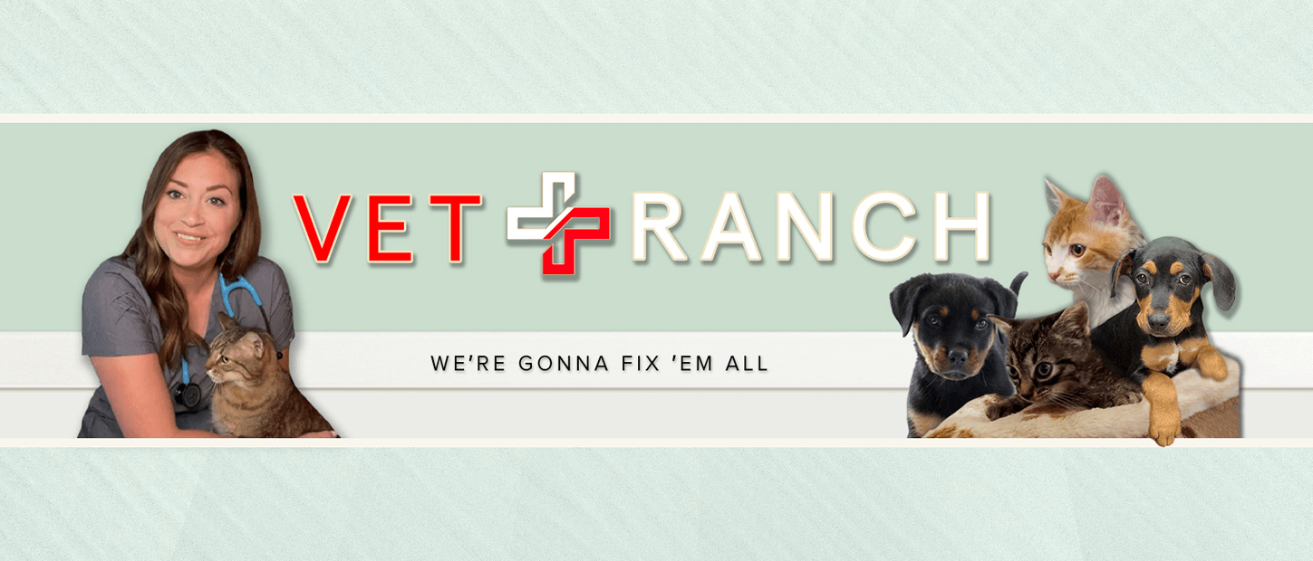 vet ranch logo with dr and pets